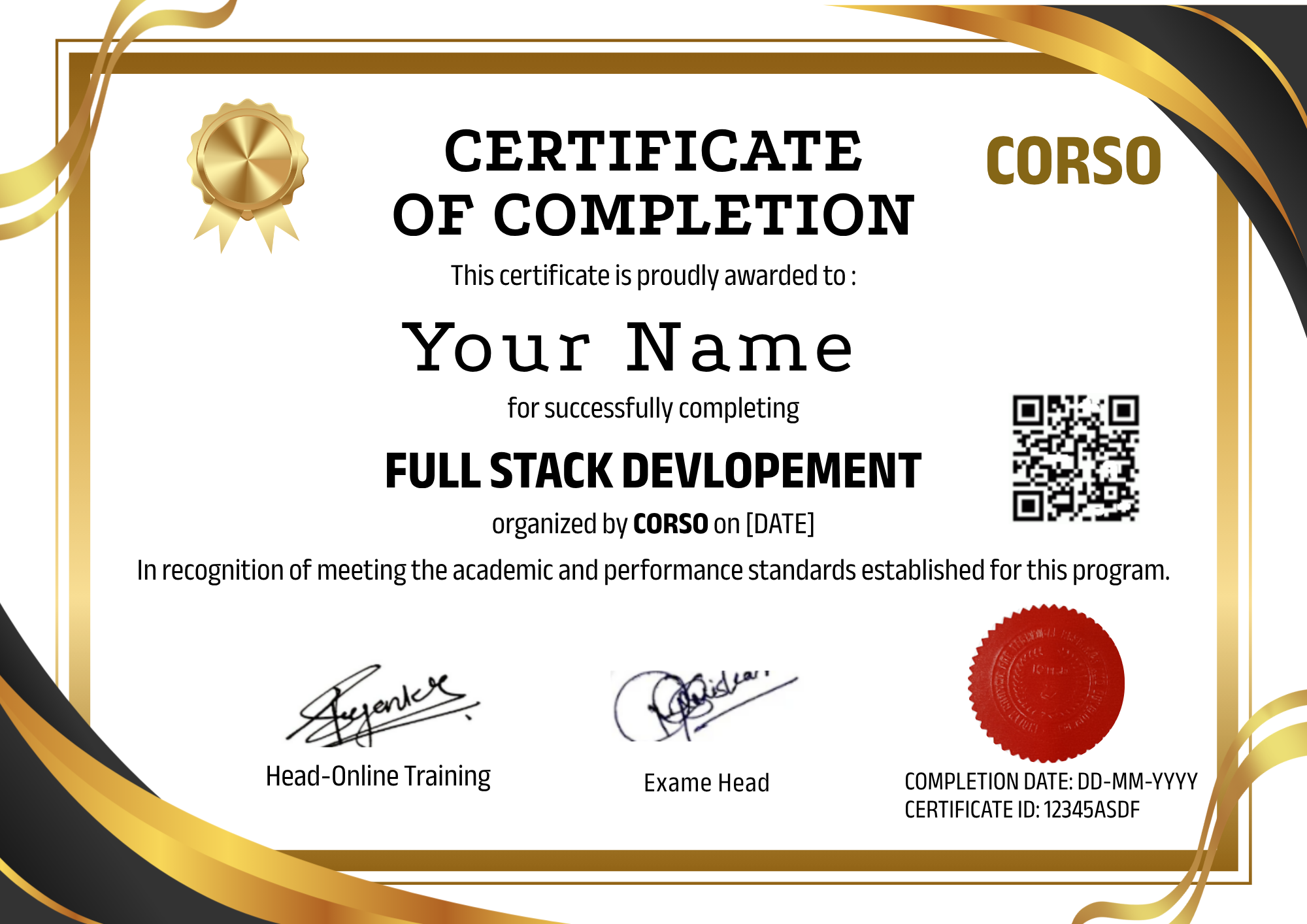 Corso certificate preview